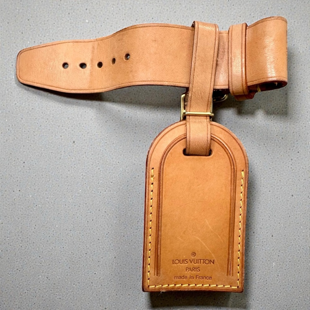 LOUIS VUITTON Leather Luggage Name Tag and Poignet Set - Picture 5 of 6